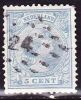1891  Prinses Wilhelmina Hangend Haar 5 Cent Blauw NVPH 35 Puntstempel 24 = Deventer - Used Stamps