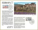 CEF 401 -  Europa 77 CEPT 1er Jour 23.04.1977 Paris  T. 1928 - Strasbourg T. 1929 - Covers & Documents
