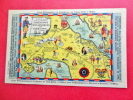 Map-- Linen  Jamestown Williamsburg  Yorktown  1956 Cancel- = = ===    Ref 556 - Altri & Non Classificati