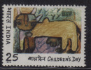 India MNH 1975, Childrens Day, Cow, Farm Animal, Art, Painting., - Nuevos