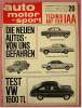 Zeitschrift  Auto Motor Und Sport 20 / 1965  Mit :  Test VW 1600 TL - Technik Auf Der IAA - Fiat 850 Spider - Automobili & Trasporti
