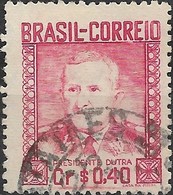 BRAZIL 1947 Commemorating Pres. Dutra. -  Red - 40c. FU - Used Stamps