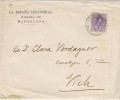 Carta BARCELONA 1914. Estafeta. Membrete España Industrial - Storia Postale