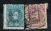 Lote 2 Sello Perforado Comercial B.E. Alfonso XIII Cadete º - Used Stamps