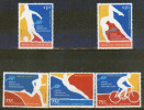 Argentina 1995 YT 1867-71 ** Juegos Deportivos Panamericanos. Carrera, Zambullida, Ciclismo, Gimnasia, Futbol - Unused Stamps