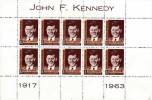 DOMINICAN REPUBLIC JF KENNEDY  M/S OF 10 SC#C137  CV.$20.00 SCARCE MNH - Kennedy (John F.)