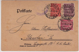 1922 - INFLATION - CARTE POSTALE De SERVICE (DIENSTMARKE) De DRESDEN Avec AFFRANCHISSEMENT à 1.25 MARKS - Officials