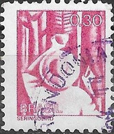 BRAZIL 1976 Rubber Gatherer - 30c - Red FU - Used Stamps