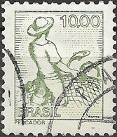 BRAZIL 1976 Fisherman - 10cr - Green FU - Used Stamps