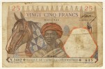 Afrique Occidentale  -  West Africa  -   25 Francs  -  22/4/42  -  Chiffre Rouge  -  P. 27 - Estados De Africa Occidental