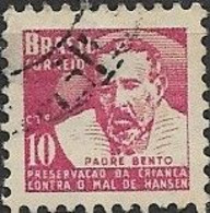 BRAZIL 1954 Obligatory Tax. Leprosy Research Fund - Father Bento - 10c - Salmon FU - Usados