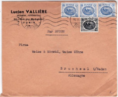 TUNISIE - 1953 - ENVELOPPE COMMERCIALE De TUNIS Pour BRUCHSAL (GERMANY) - Storia Postale