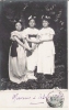MERVANS (71 ) CARTE PHOTO FILLETTES SE TENANT LES MAINS  1905 - Digoin