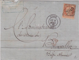 SIEGE - 1872 - FRAGMENT De LETTRE De LILLE (NORD) Pour BOUXWILLER (ALSACE ANNEXEE) - COTE MAURY = 110 EUROS - 1870 Siege Of Paris