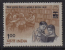 India MNH 1978, World Book Fair.,, Children In  Library,  Book, Kinder - Ungebraucht