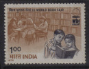 India MNH 1978, World Book Fair.,, Children In  Library,  Book, Kinder - Nuevos