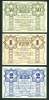 RRR CROATIA , N D H , EMERGENCY MONEY ZAGREB , 0,5 , 1 & 2 KUNE 1.9.1942. UNC - Croatia