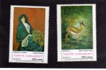 TURCHIA - TURKÍA - TURKEY 1970 PAINTINGS MIMOSA WOMAN OSMAN HAMDI -  FAWN AHMET PASA  - DIPINTI MNH - Ungebraucht