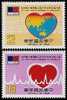 Taiwan 1983 Congress Cardiology Stamps Medicine Health Map Heart Electrocardiogram Cardiogram - Nuovi