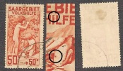 Saargebiet Volkshilfe 1926 -  Michel Nr.  106 Mit Plattenfehler II - Gestempelt - 300,- Euro Michel - Gebraucht