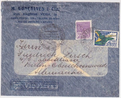 BRAZIL - 18 SEPT 1935 - ENVELOPPE PUBLICITAIRE DECOREE (ZEPPELIN) De RIO Par CONDOR ZEPPELIN LUFTHANSA Pour BERLIN - Brieven En Documenten