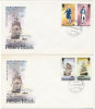 Pitcairn Islands FDC 4-7-1976 U.S. Bi-Centennial 1776 - 1976 In 2 Pairs On 2 Covers With Cachet - Indépendance USA