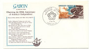 Gabon Gabonaise FDC 3-5-1976 U.S. Bi-Centennial 1776 - 1976 With Cachet - Us Independence