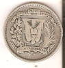 MONEDA DE PLATA DE LA REP. DOMINICANA DE MEDIO PESO DEL AÑO 1937  (COIN) SILVER,ARGENT. - Dominicaine