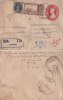 Br India, King George VI, Train, Railway, Locomotive, Registered Postal Stationary Envelope,  As Scan - Briefe