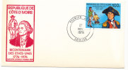 Ivory Coast FDC 27-11-1976 U.S. Bi-Centennial 1776 - 1976 With Cachet - Indépendance USA