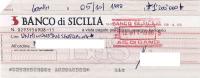 BANCO DI SICILIA - Assegno Bancario - Altri & Non Classificati