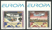 1994 YUGOSLAVIA "EUROPA CEPT-AIRPLANE BIPLANE CAR" COMPLETE IMPERFORATED IMPERF SET. RARITY. - 1994