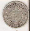 MONEDA DE PLATA DE GUINEA DE 20 ESCUDOS  DEL AÑO 1952  (COIN) SILVER,ARGENT. - Guinee