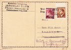STORIA POSTALE CARTOLINA POSTALE POSTKARTE PRAG 1942 JAROSLAV SUPIK CECHY GERMANIA DEUTSCHE POST DEUTSCHES REICH - Other & Unclassified