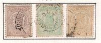 Pays Bas: Série De 1869-71, « Armoiries Nationales», N° 13 / 15 / 17 (3 Timbres), Oblitération Franco, Partielle - Usati