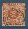 DANEMARK , DANMARK , 4 S , Fond Ondulé , 1858 - 1864 , N° Y&T 8 - Used Stamps