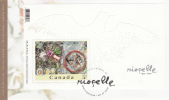 Canada FDC Scott #2003ii $1.25 Jean-Paul Riopelle - Souvenir Sheet With 2 Exrtra Holes In Wings - 2001-2010