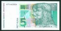 CROATIA , 5 KUNA 31.10.1993. P-28 , UNC - Croatie