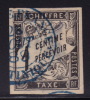 Taxe Duval Noir 1 Cent Oblitéré Fort De France 26 Oct 88» En Bleu - Impuestos