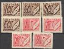 Slovakia - Slovensko 1942 Letter And Posthorn, Mi Porto 24-27 + 30 + 31-34, MH(*) - Usados