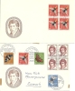 PJ 1955 1 FDC Briefausschnitt Und 1 Vierblock Auf Blanco Brief - Brieven En Documenten