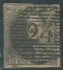 Belgique - No 1 Oblitéré D 24 (Bruxelles), Touché, See Scan - 1849 Epaulettes