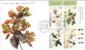 Canada FDC Scott #2039a Upper Right Plate Block 49c Birds By John James Audubon - 2001-2010