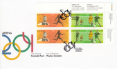 Canada FDC Scott #2050a Upper Right Plate Block 49c Marathon, Soccer - 2004 Athens Summer Olympics - 2001-2010