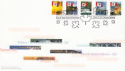 Canada FDC Scott #2076-#2080 50c Flag Over... - Definitives Booklet - 2001-2010