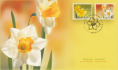 Canada FDC Scott #2092-#2093 50c Yellow, White Daffodils - 2001-2010