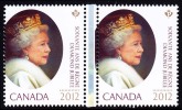 Canada (Scott No.2518b - 60e Reine / Elizabeth / The Queen 60e) [**] (P) Pair Avec Goutière / Gutter Pair - Ungebraucht