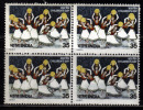 India MNH 1980, Block Of 4, Childrens Day, Dancing Girls, Dance, Costume, Culture - Blokken & Velletjes