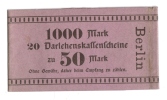 Bracelet Papier Billet Allemand 20x50 Mark Darlehenskaffenfcheine - Sonstige & Ohne Zuordnung