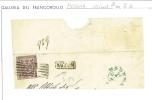 STORIA POSTALE - MODENA  - SASS. 2 A - 10 CENT. ROSA VIVO  - FRAMMENTO  PER MODENA - RACCOM - Modena